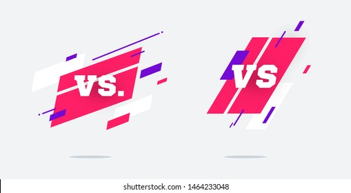 Set of versus logo vs letters for sports and fight competition. MMA, UFS, Battle, vs match, game concept competitive vs. eps 10 Vector illustration