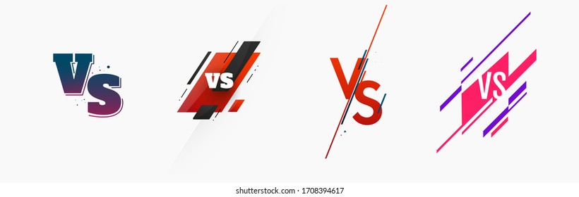 Set of versus logo vs letters for sports and fight competition. MMA, UFS, Battle, vs match, game concept competitive vs. eps 10 Vector illustration