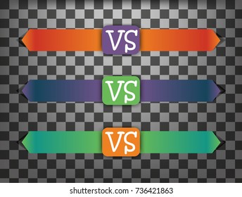 Set of versus logo. VS letters. Fight competition symbol. Vector illustration.