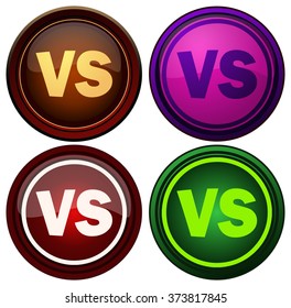 Set of Versus Round Icons, Vector Illustration. 