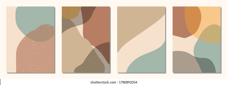 Set of vertical abstract backgrounds or card templates in modern colors, vector illustration in popular art style