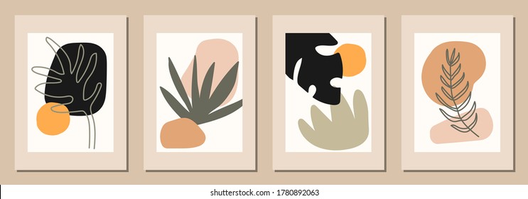 Set of vertical abstract backgrounds or card templates in modern colors, vector illustration in popular art style