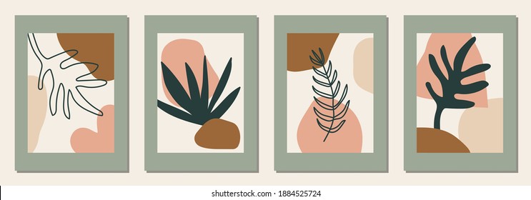 Set of vertical abstract backgrounds or card templates in modern colors, vector illustration in popular art style