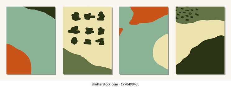 Set of vertical abstract backgrounds or card templates in modern colors, vector illustration in popular art style