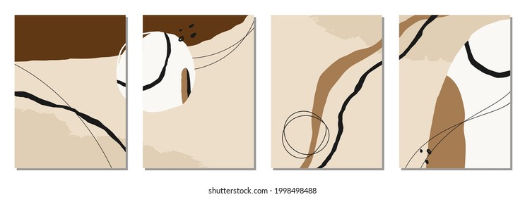 Set of vertical abstract backgrounds or card templates in modern colors, vector illustration in popular art style