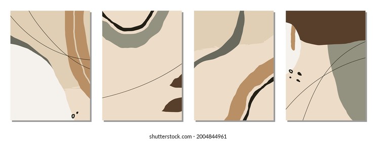 Set of vertical abstract backgrounds or card templates in modern colors, vector illustration in popular art style