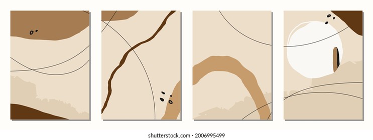 Set of vertical abstract backgrounds or card templates in modern colors, vector illustration in popular art style