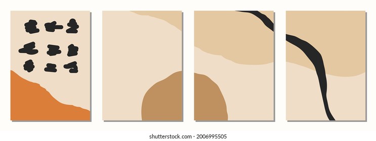 Conjunto de fondos verticales abstractos o plantillas de tarjetas en colores modernos, ilustración vectorial en estilo de arte popular