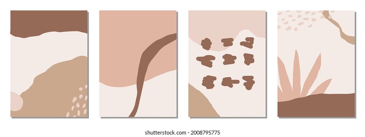 Set of vertical abstract backgrounds or card templates in modern colors, vector illustration in popular art style