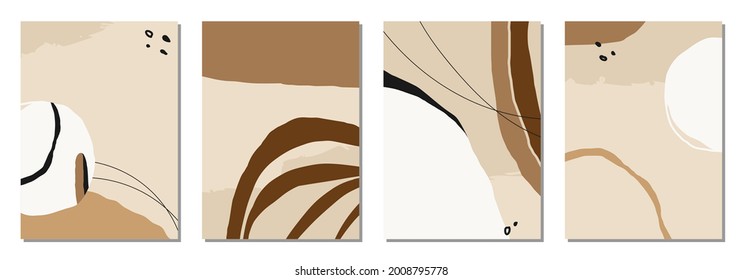 Set of vertical abstract backgrounds or card templates in modern colors, vector illustration in popular art style