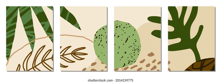 Set of vertical abstract backgrounds or card templates in modern colors, vector illustration in popular art style