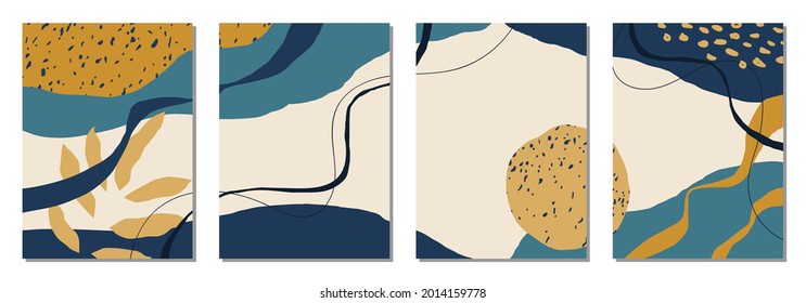 Set of vertical abstract backgrounds or card templates in modern colors, vector illustration in popular art style