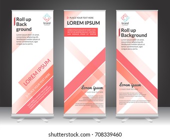Set of vertical abstract display banner stand or roll up design background layout template with copy space