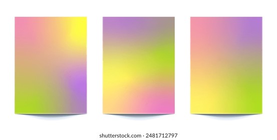 set vertical abstract gradient colored blurry background with pastel colors For banner, poster, flyer, covers, wallpapers, brands, social media and other mobile projects