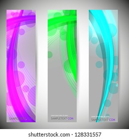 Set of vertical abstract wave banners