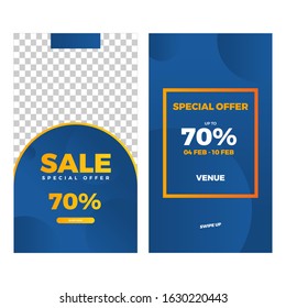 Set of vertical background template with liquid abstract modern gradient color for banner sale.