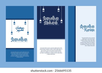 Set of vertical banner design with islamic ramadan concept