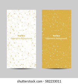Set of vertical banners. Abstract geometric background with connected lines and dots. Vector illustration.
