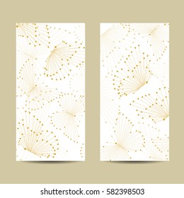 Set of vertical banners. Abstract geometric background with connected lines and dots in a shape of butterflies. Vector illustration.