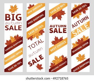 Set of vertical banners for autumn sale