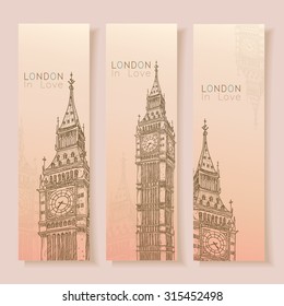 Set of vertical banners with Big Ben