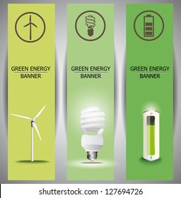 Set of vertical banners. The concept of green energy