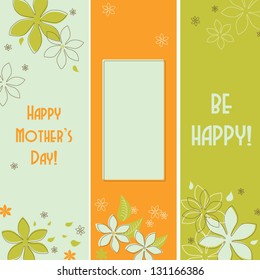 Set of vertical banners with flowers, EPS 10