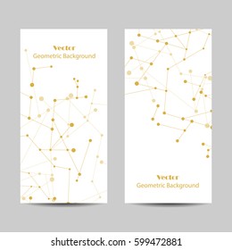 Set of vertical banners. Geometric pattern with connected lines and dots. Vector illustration.