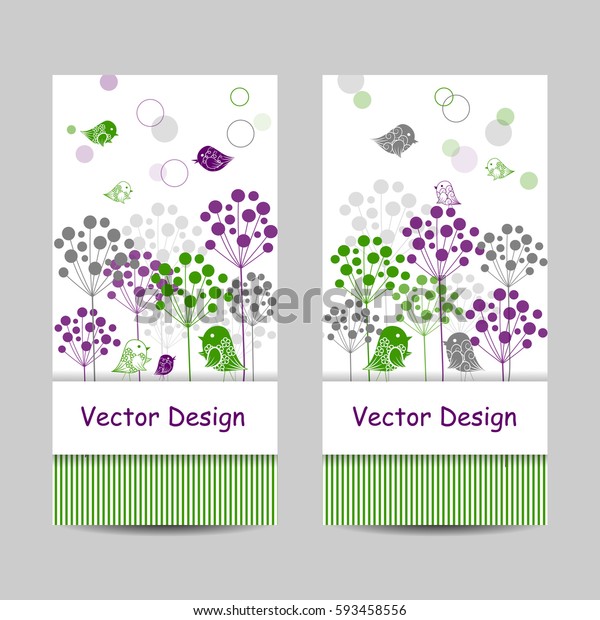 Set of vertical banners. Natural\
abstract background in vintage style. Vector\
illustration.