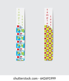 set of vertical banners with ornaments and sample text