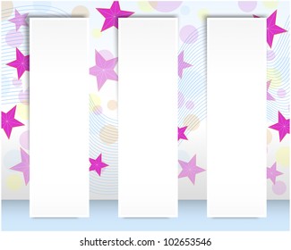 Set of vertical billboards on a beautiful abstract background. EPS10. Vector illustration.