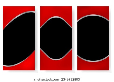 establecer la plantilla vertical en blanco rojo y plateado del evento banner o fondo 
