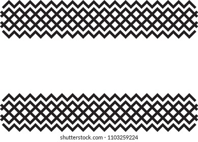 Set of vertical borders for design. Black laced silhouette isolated on white background. Vector illustration.
