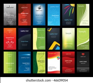 Set of vertical business cards