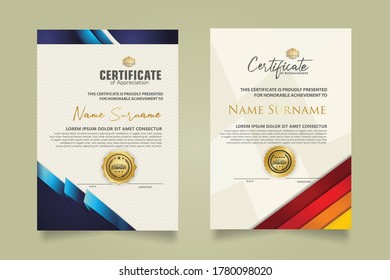 Set Vertical Certificate Template Ribbon Stripes Stock Vector (Royalty ...