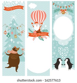 set of vertical Christmas banners 