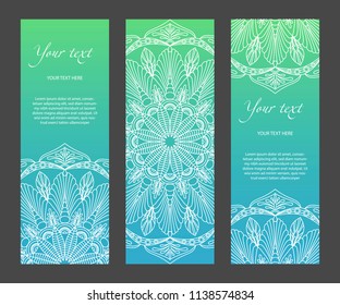 Set of vertical ethnic narrow banners