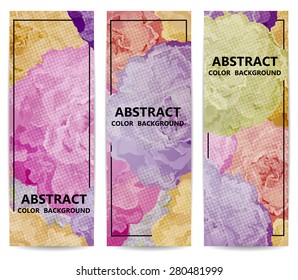 Set of vertical floral banners or backgrounds with flowers. Abstract vector illustration, EPS10