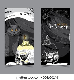 Set of vertical Halloween Banners.