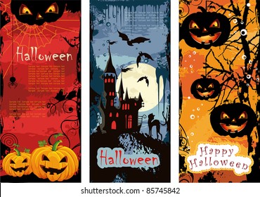 Set vertical Halloween banners