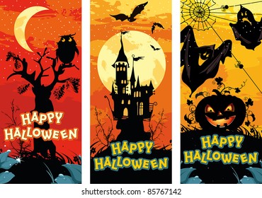 Set vertikaler Halloween-Banner