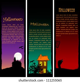 Set of vertical Halloween flyers. EPS10