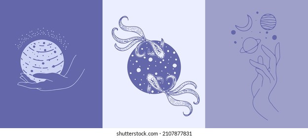 A set of vertical layouts in A4 format in very peri color.