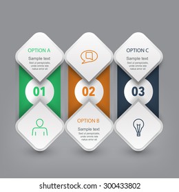 set of vertical paper banners for web design, business presentations and advertising