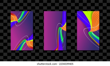 Set Of Vertical Purple Abstract Background used for Social Media Template Design, Poster, Flyer