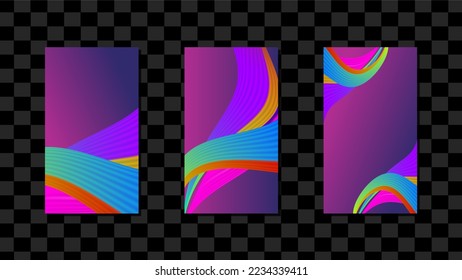 Set Of Vertical Purple Abstract Background used for Social Media Template Design, Poster, Flyer