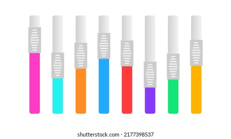 Set of vertical scrollbars. Switch control panel for power, volume, brightness, ect.  Vector design elements for your website