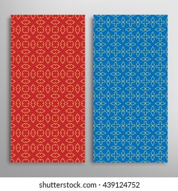 Set of vertical seamless geometric line patterns. Vector stylish lace repeating texture, seamless backgrounds collection. Contemporary graphic design. Tribal ethnic arabic, indian, mexican ornament