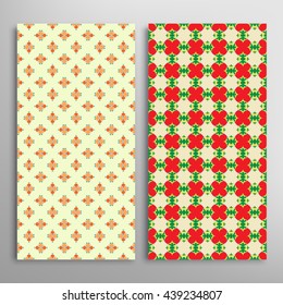 Set of vertical seamless geometric patterns. Vector color stylish fabric repeating texture, seamless backgrounds collection. Contemporary graphic design. Tribal ethnic arabic, indian, mexican ornament