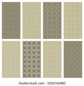 Set of vertical seamless line patterns. Colorful geometric backgrounds collection. Endless repeating linear texture for wallpaper, packaging, banners, invitations, business cards, fabric print
